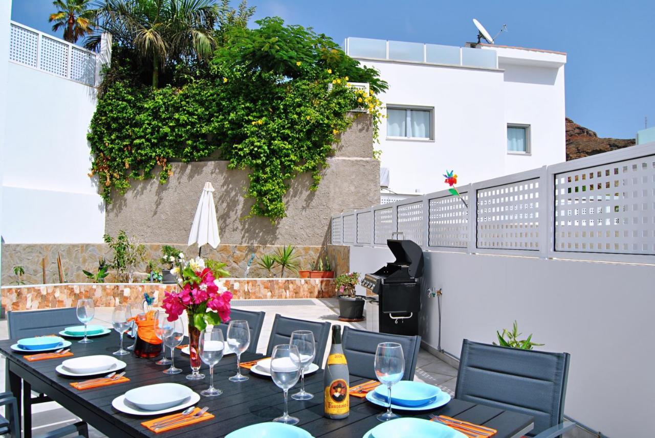 Big Villa Tauro With Private Heated Saltwater Pool & Jacuzzi & Bbq & Game Room & Arcade Games Mogán Exteriér fotografie