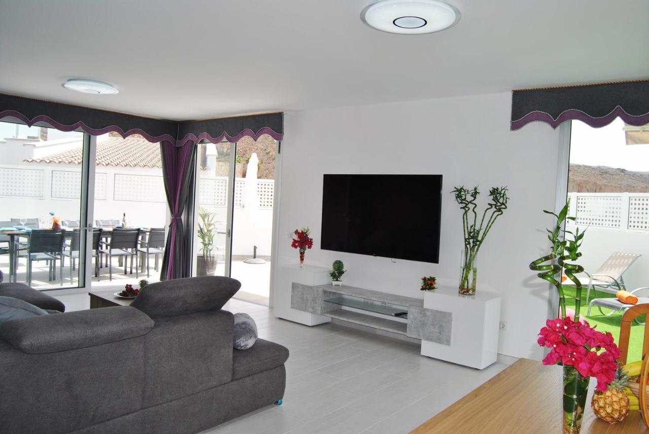 Big Villa Tauro With Private Heated Saltwater Pool & Jacuzzi & Bbq & Game Room & Arcade Games Mogán Exteriér fotografie