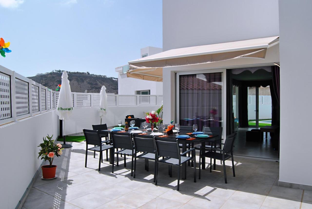 Big Villa Tauro With Private Heated Saltwater Pool & Jacuzzi & Bbq & Game Room & Arcade Games Mogán Exteriér fotografie